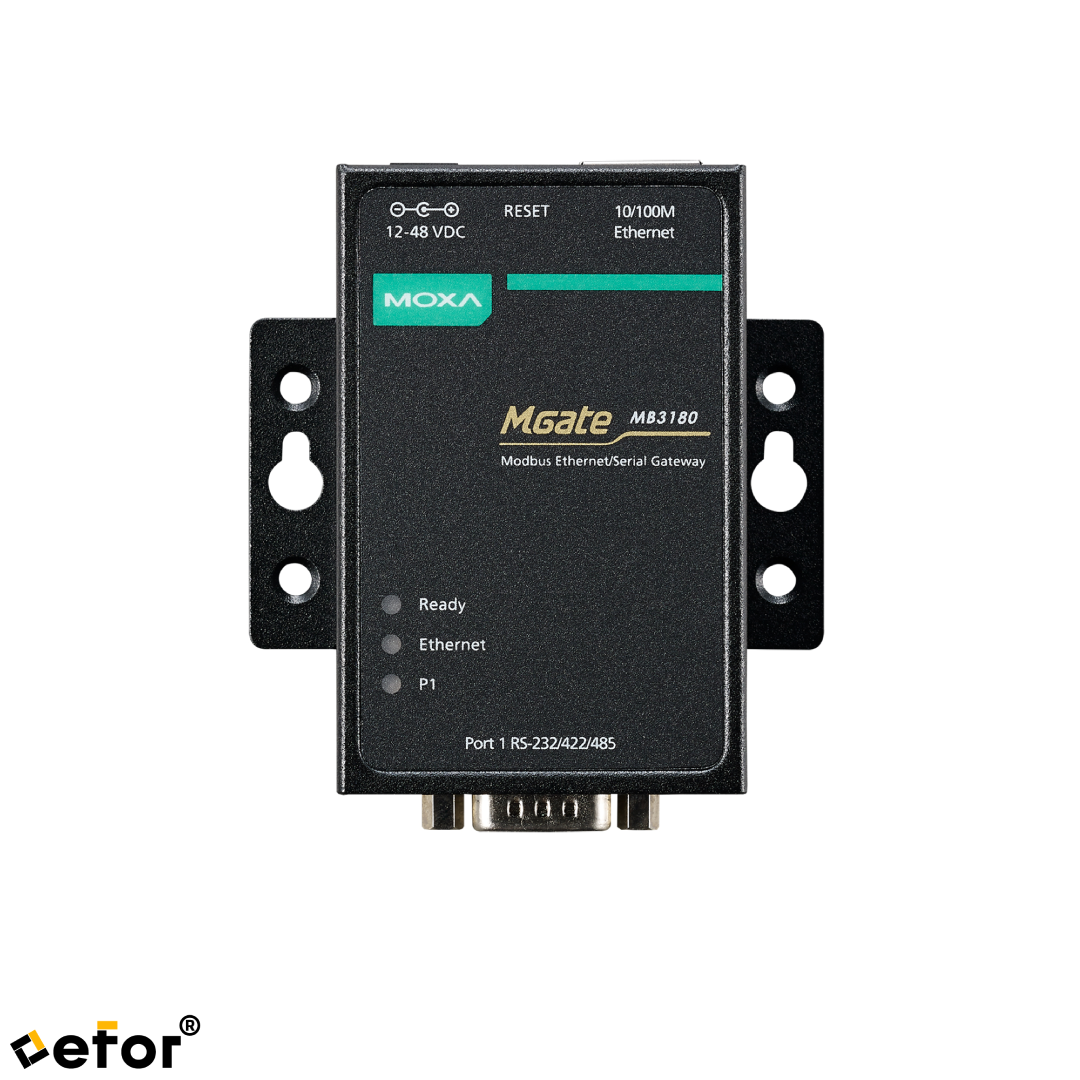 Moxa MB3180 MODBUS TCP GATEWAY 1 Port RS-232/422/485 Modbus TCP to Serial Communication Gateway 1 Portlu Seri İletişim Ağ Geçidi