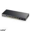 ZyXEL GS1100-10HP — 8 Port, Gigabit, PoE 130W, 2 Port Gigabit SFP, Yönetilemez, Masaüstü Switch