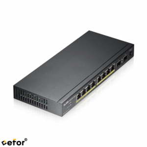 ZyXEL GS1100-10HP — 8 Port, Gigabit, PoE 130W, 2 Port Gigabit SFP, Yönetilemez, Masaüstü Switch
